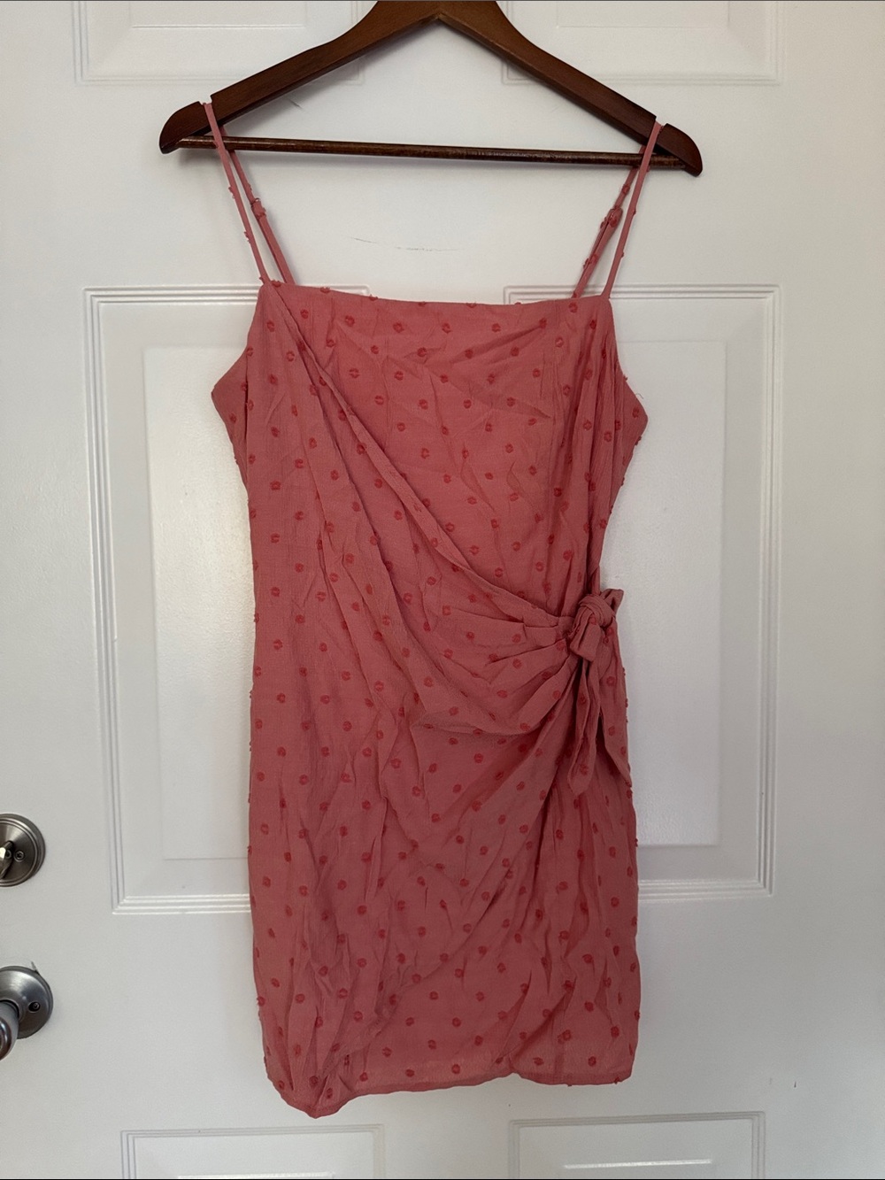 Blue Blush Dusty Rose Tie-Side Mini Dress